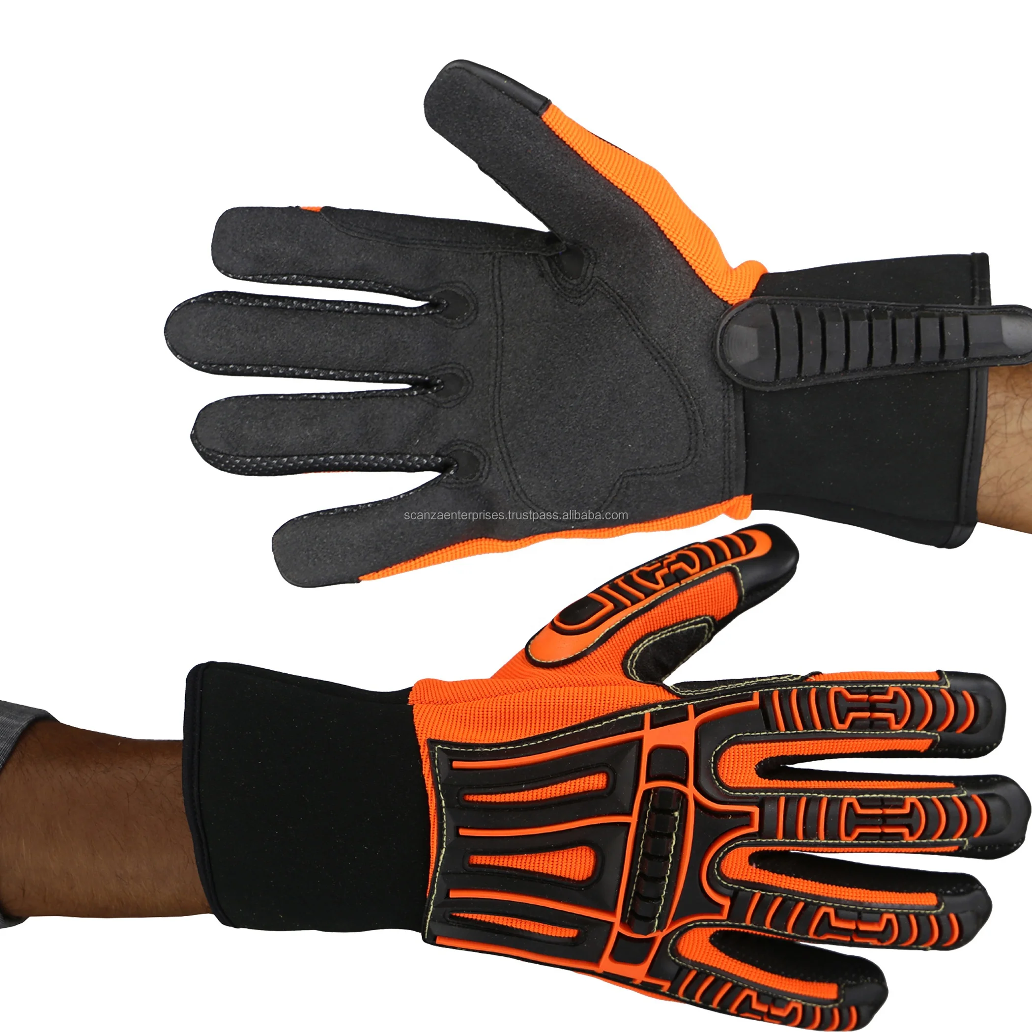 Anti-Slip IMPACT KNUCKLE Safety Leather Gloves Oil & Gas Extraction Gloves