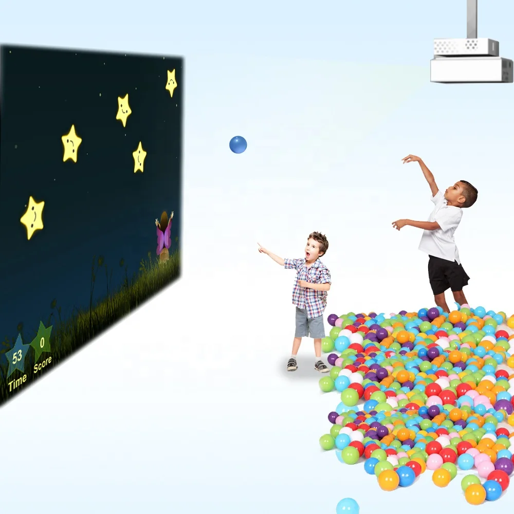ChariotTech interactive smash wall games for kids indoor playground, interactive wall projection