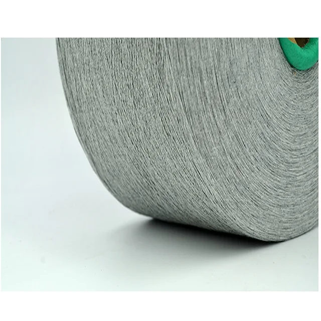 Recycle Bleached Sustainable Knitting Fancy Yarn Dark Blue/Gray Color Dyed Blended 50/50 Cotton Polyester Socks Yarn