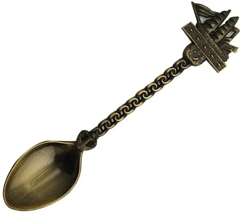 Custom Hard Enamel Zinc Alloy Collectible Souvenir Spoon Classic Style Coffee Stirring Spoon Souvenir Vintage Metal Spoon