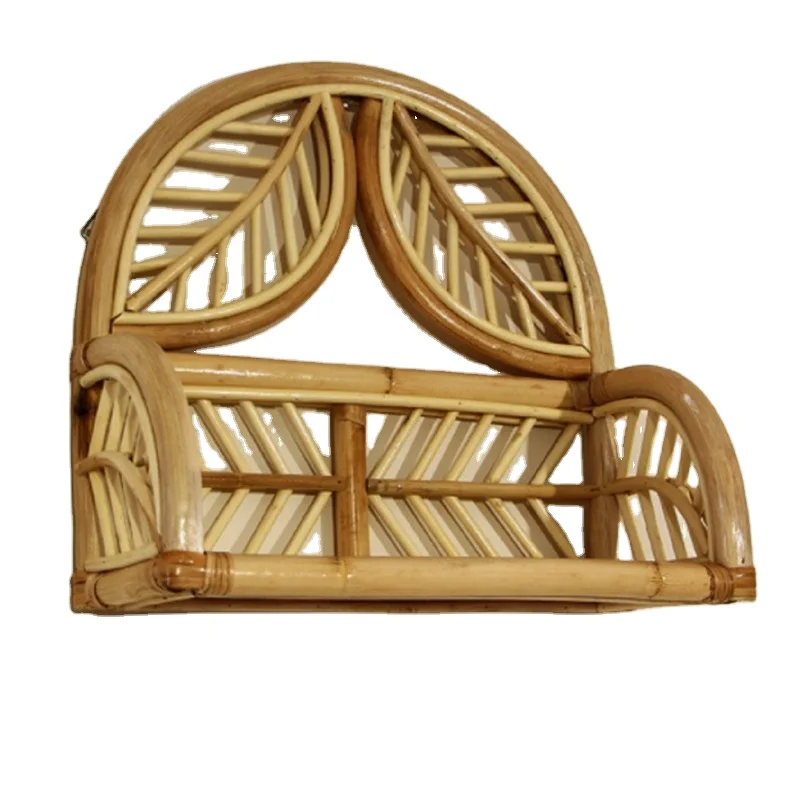 Плетеная ротанговая настенная подвесная полка для декора. Экологичный Настенный декор; Ротанговая плавающая сделано во Вьетнаме