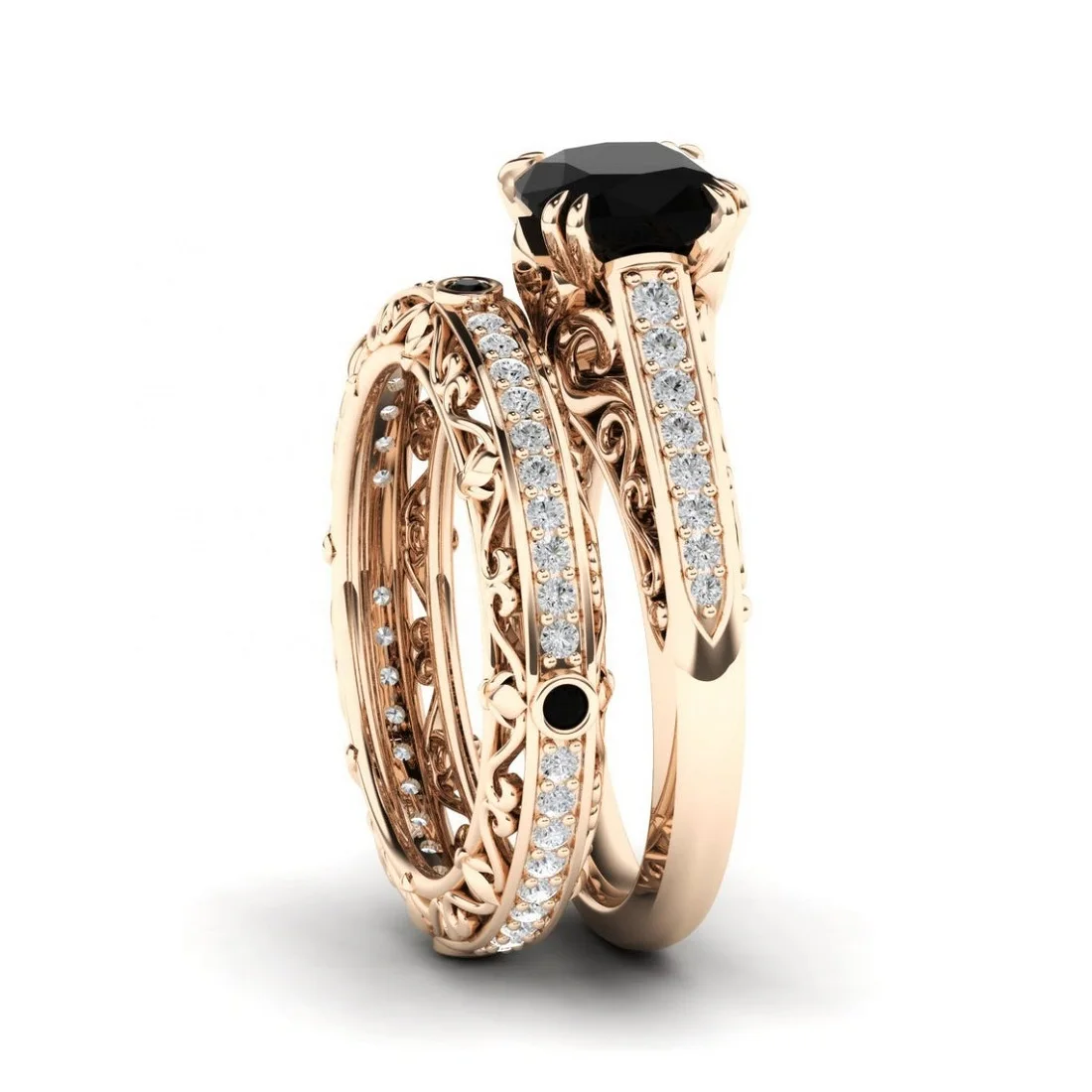 925 Sterling Silver Beautiful Black Onyx Stone Attractive Rings Set from Manufacturer at Factory Price Regular Dealer Online