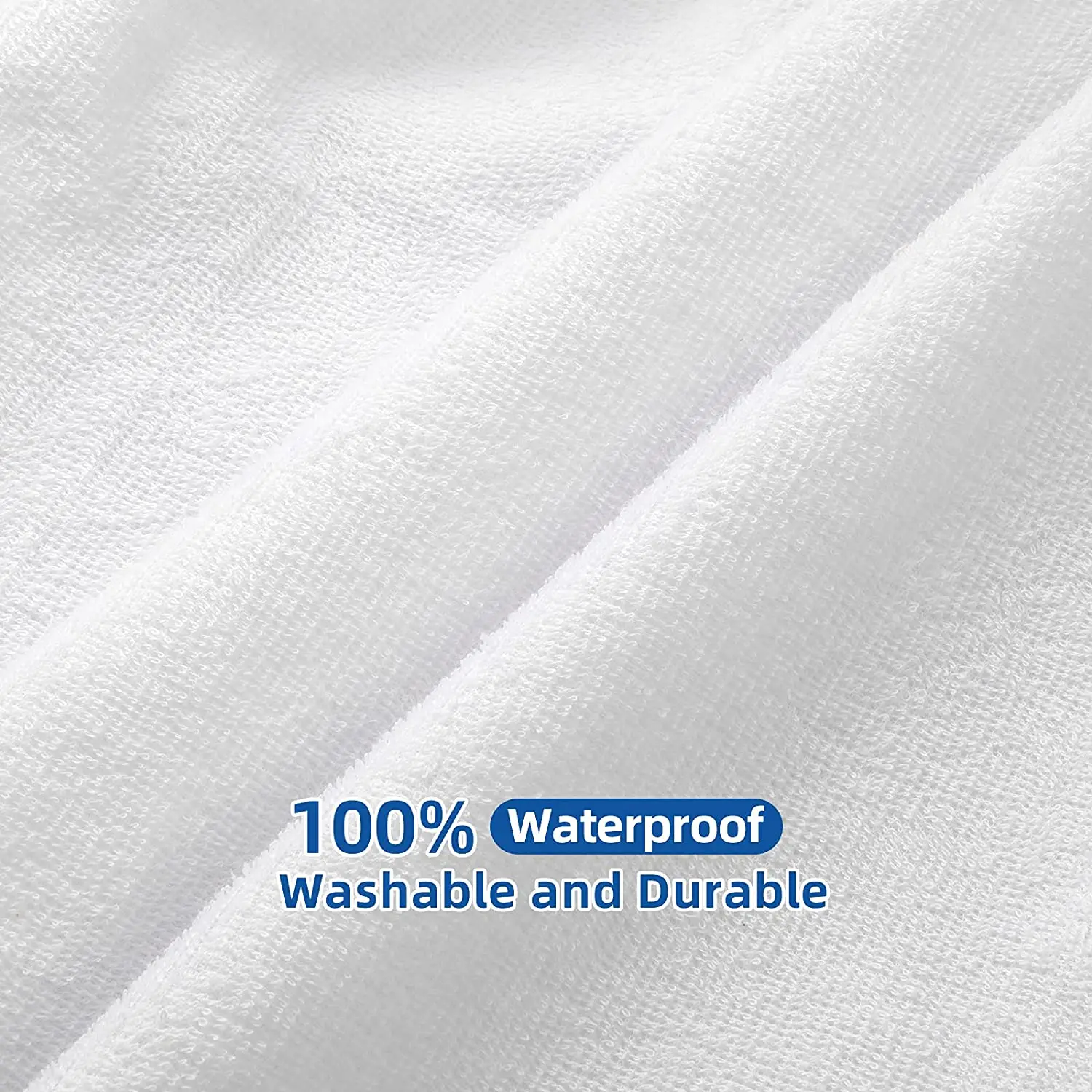 Waterproof Mattress Protector , Noiseless Mattress Protection Bed Cover, Breathable Cooling Cotton Surface and Vinyl Free TPU