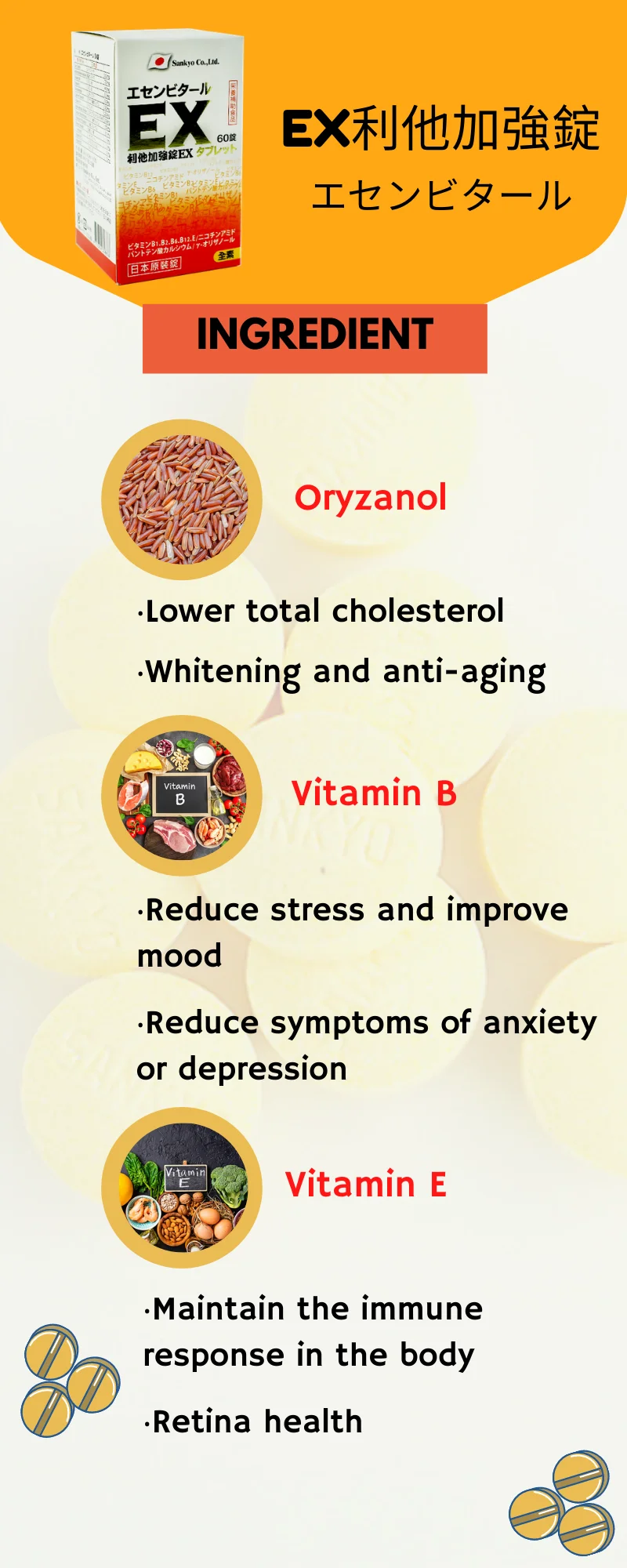 
Regain Vigor Reduce Insomnia Symptoms Vitamin B Health Tablet 