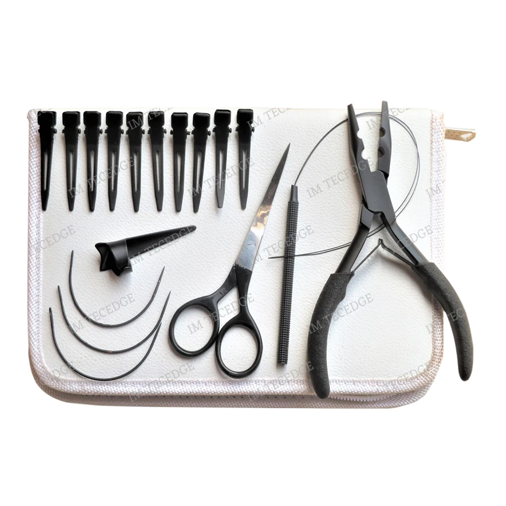 Salon HAIR EXTENSIONS TOOL KIT stainless PLIERS OEM wig bead slinks extensions tools kit