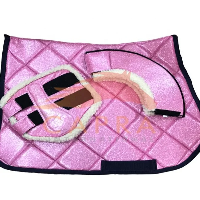Glittered Shiny Horse dressage Saddlepad set