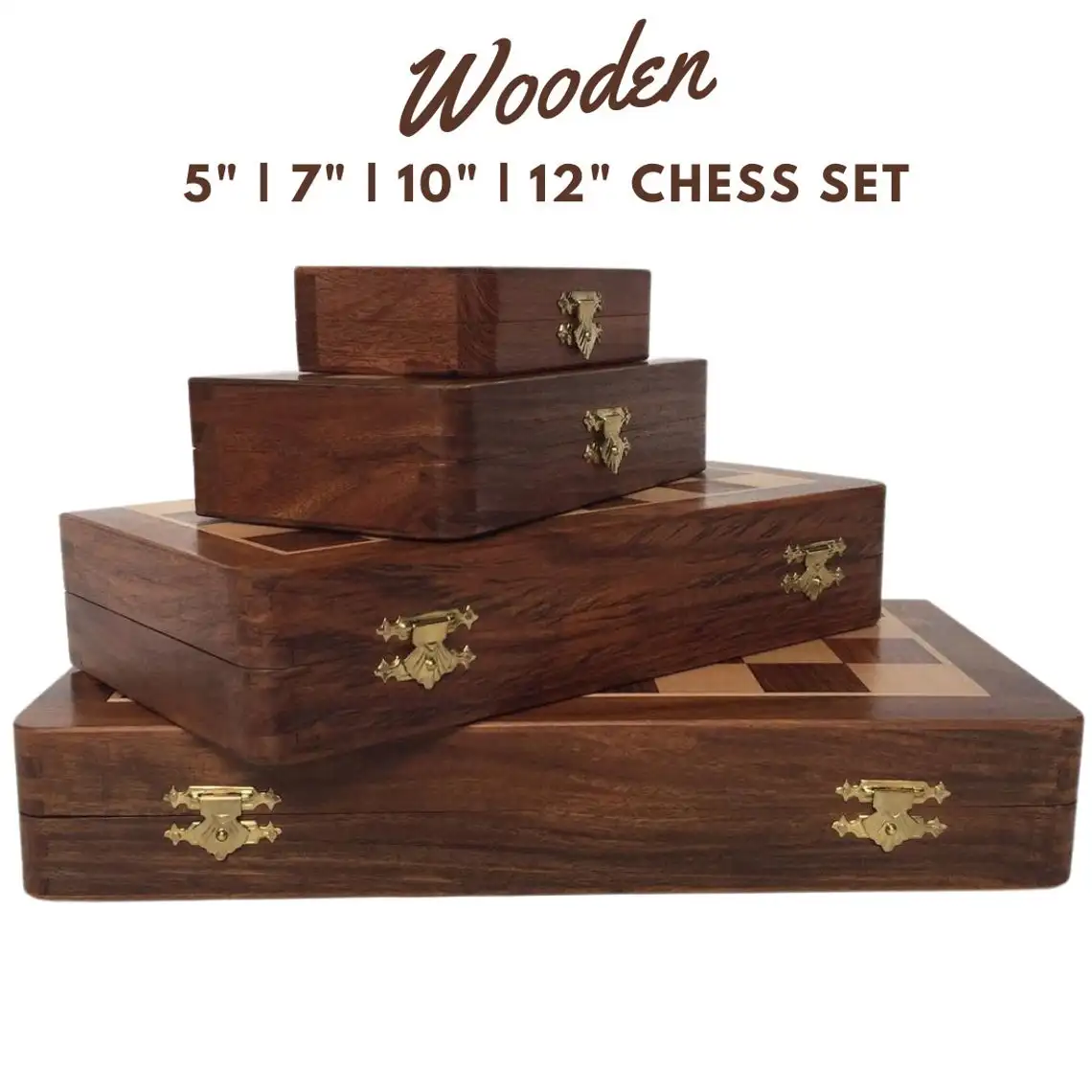 Indian Wooden Chess Set Folding Chessboard Pieces Wood Board Kid Gift Toy Hot