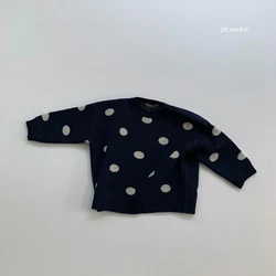DE MARVI Kids Toddler Dots Design Pullover Sweater Winter Autumn Clothing Fashion OEM Wholesale MADE IN KOREA