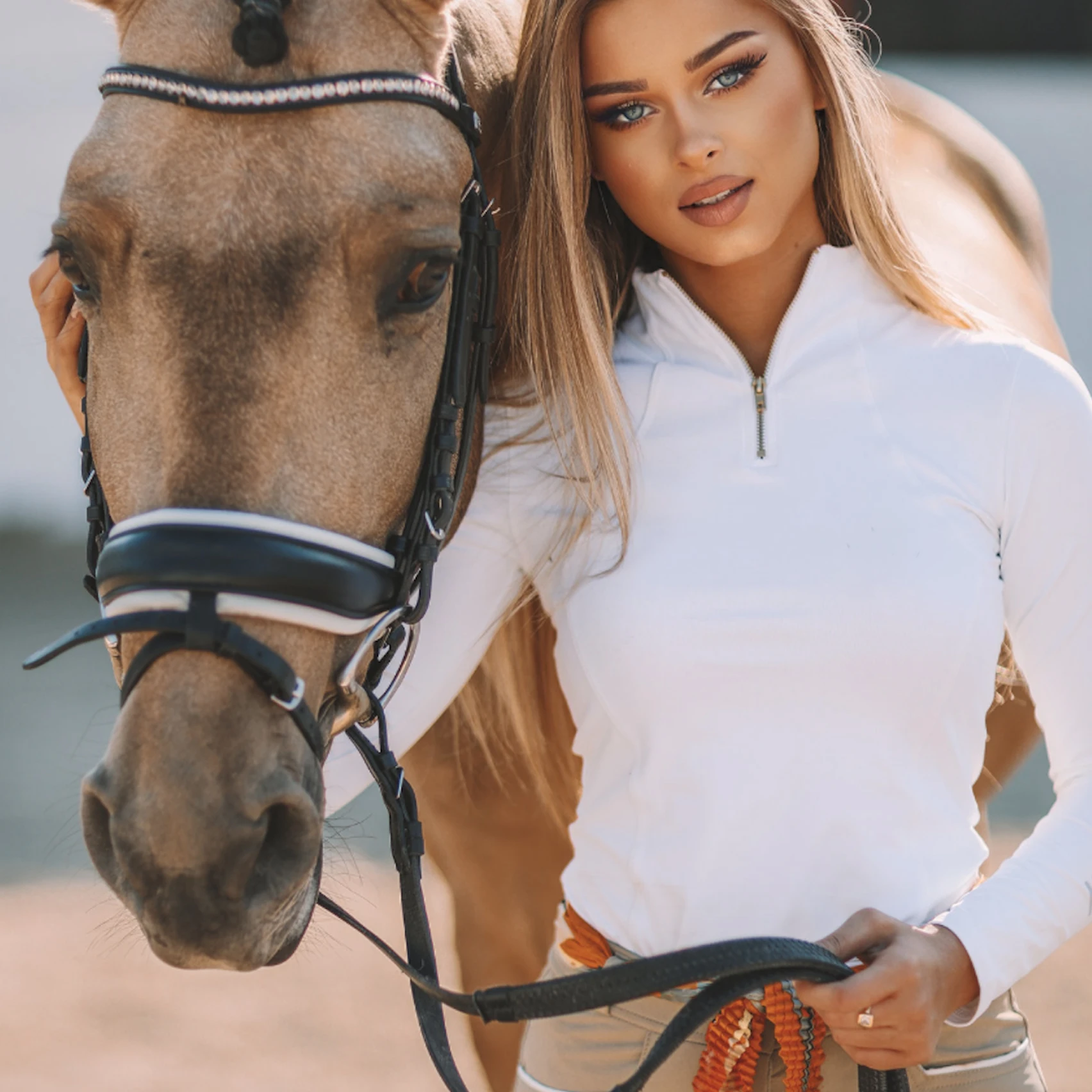 Women Zipper Long Sleeve Equestrian Shirts Clothing Riding Clothes Woman Jacket Equestrian Base Layer Female Tops