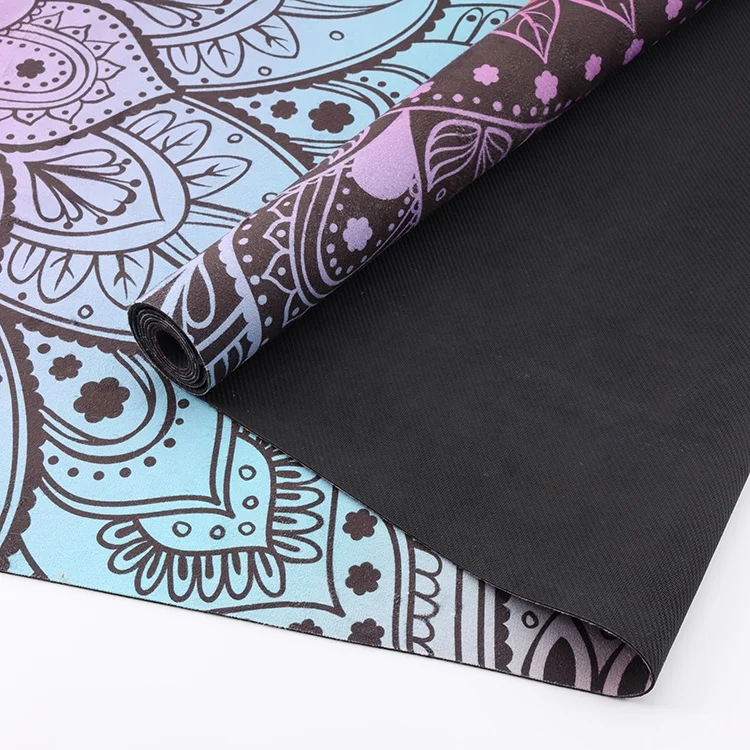 Eco Friendly Wholesale China Suede Natural Rubber Yoga Mat With Carrying Strap