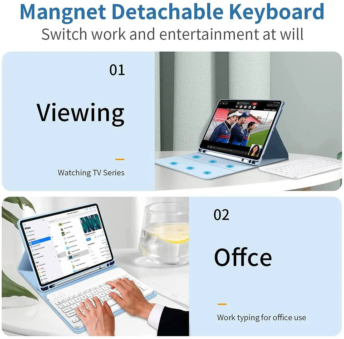 Smart Tablet cover For iPad pro 11 2021 Magnetic keyboard case Anti-fall With Pencil Holder Waterproof For iPad Pro 11 Inch Case