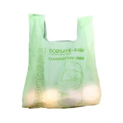 100% Compostable Bags T-Shirt Wholesale Hot Eco-Friendly Cornstarch Household, Compostable Food Scrap Waste Bag Hanoi Plastic
