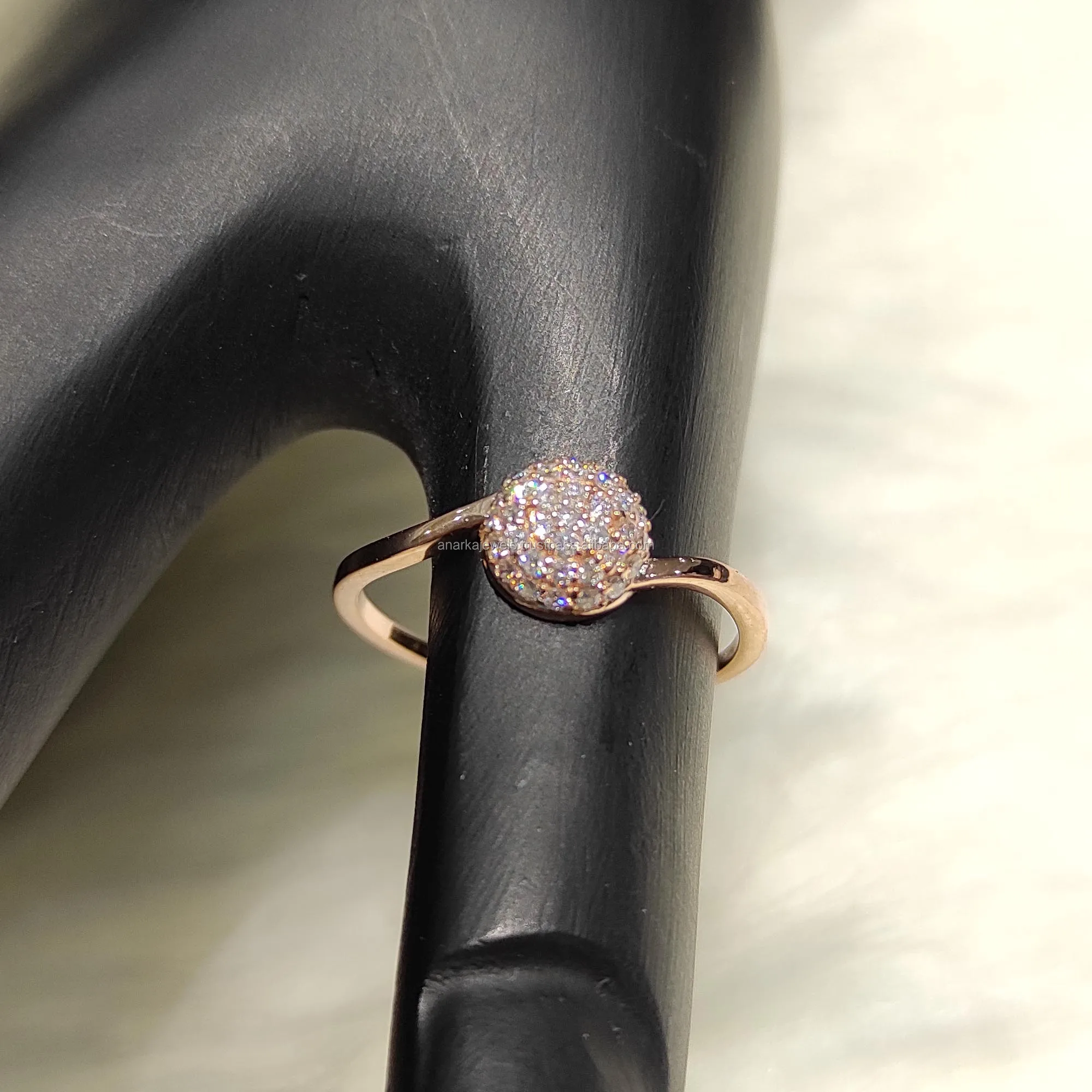 
Micro Setting Proposal Ring 14K Rose Gold Diamond Wedding Ring Jewelry For Women TTR 064 