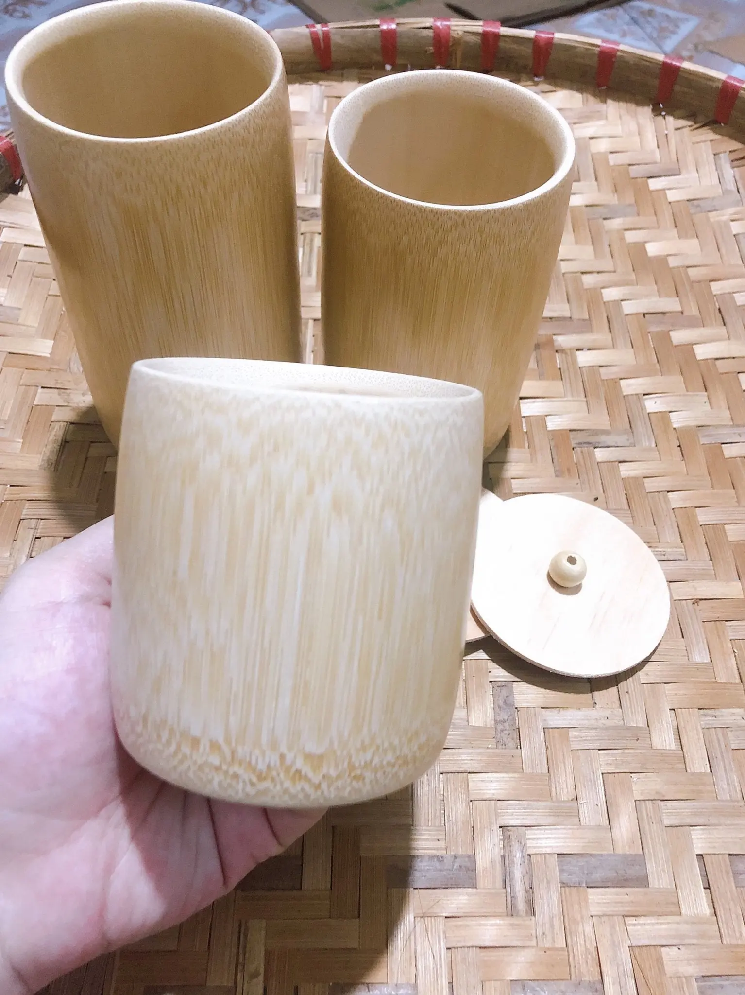 Eco-Friendly Bamboo Cup With Lid Coffee Cup Tea Cup For Water From Natural Bamboo Can Be Reusable Made In Vietnam