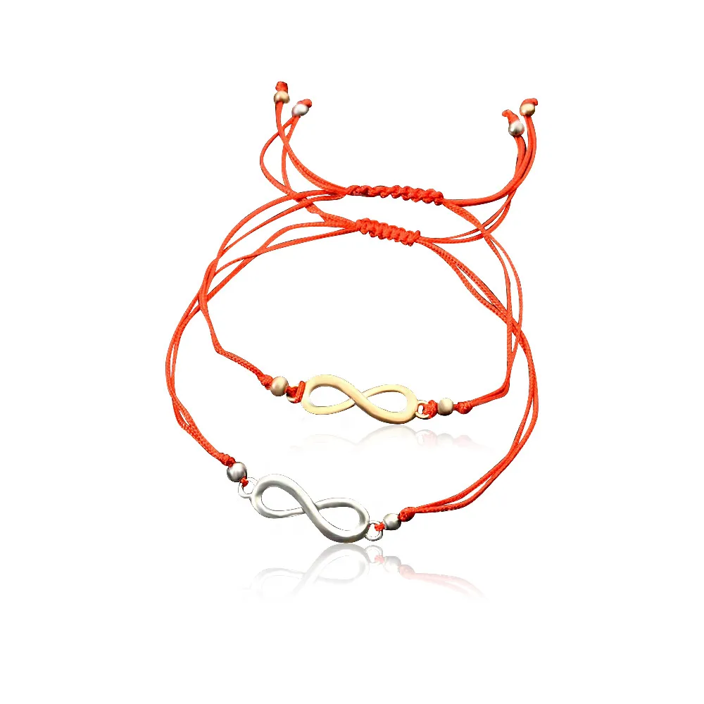 custom color adjustable infinity sign cord wholesale wax string bracelet