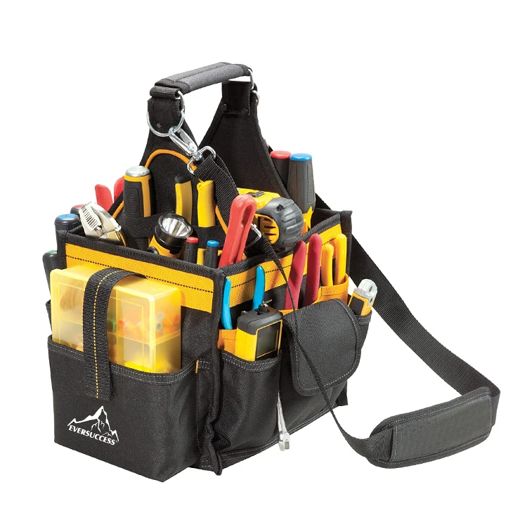 Heavy Duty Electrical and Maintenance Tool Carrier & Parts Tray with 23 Pockets Carry Case Tool Bags