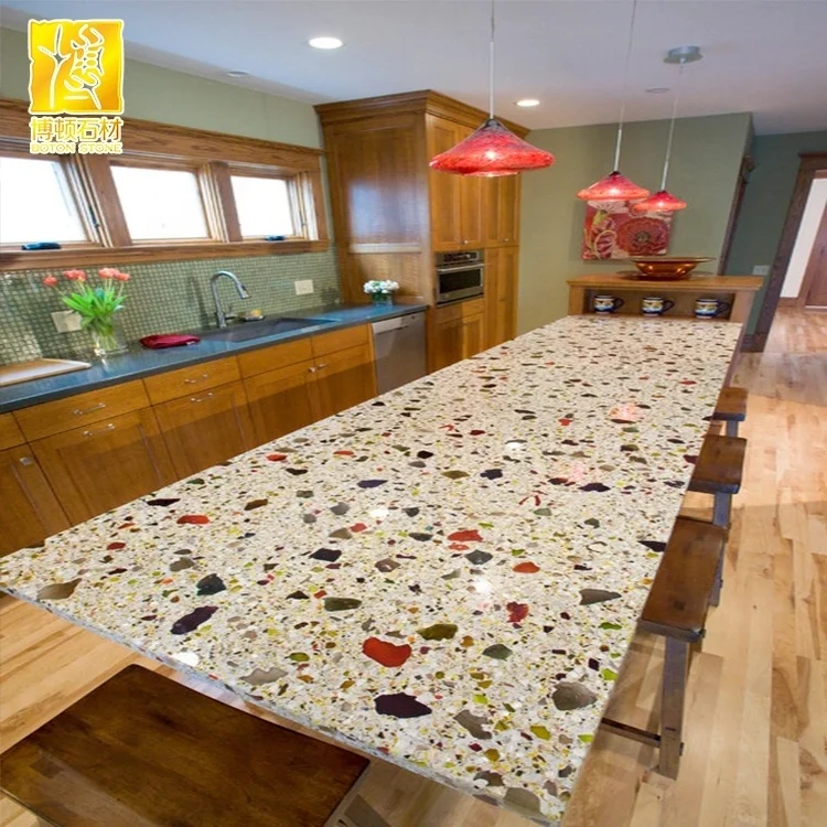 BOTON STONE Ruby Grain Terrazzo Stone Kitchen Countertop Ceramic Tiles Terrazzo Tiles Stone