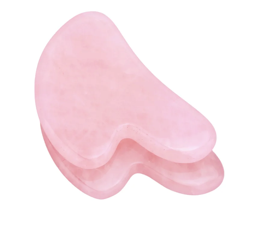 Skin Care Tools Custom 100% natural Crystal Jade Facial Rosy Quartz Roller Gua Sha Stone
