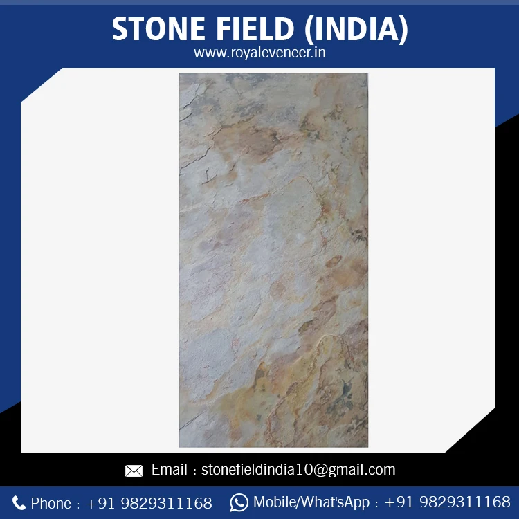 Современный внешний вид для интерьера высококачественная Натуральная отделка индийский осенний каменный шпон