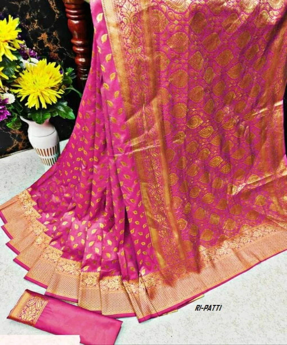 Banarasi silk jacquard saree with blouse women wear ladies party festival daily wear soft cotton silk sari wholesale low price