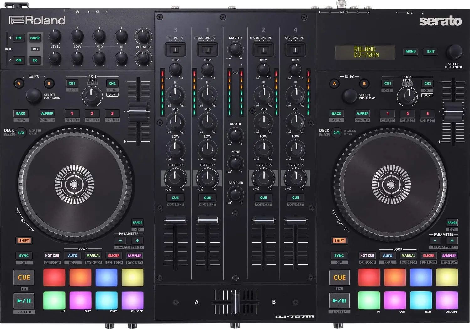Roland не наносящих вред DJ-707M четырехканальный четыре под старину с подкладкой Serato DJ контроллер