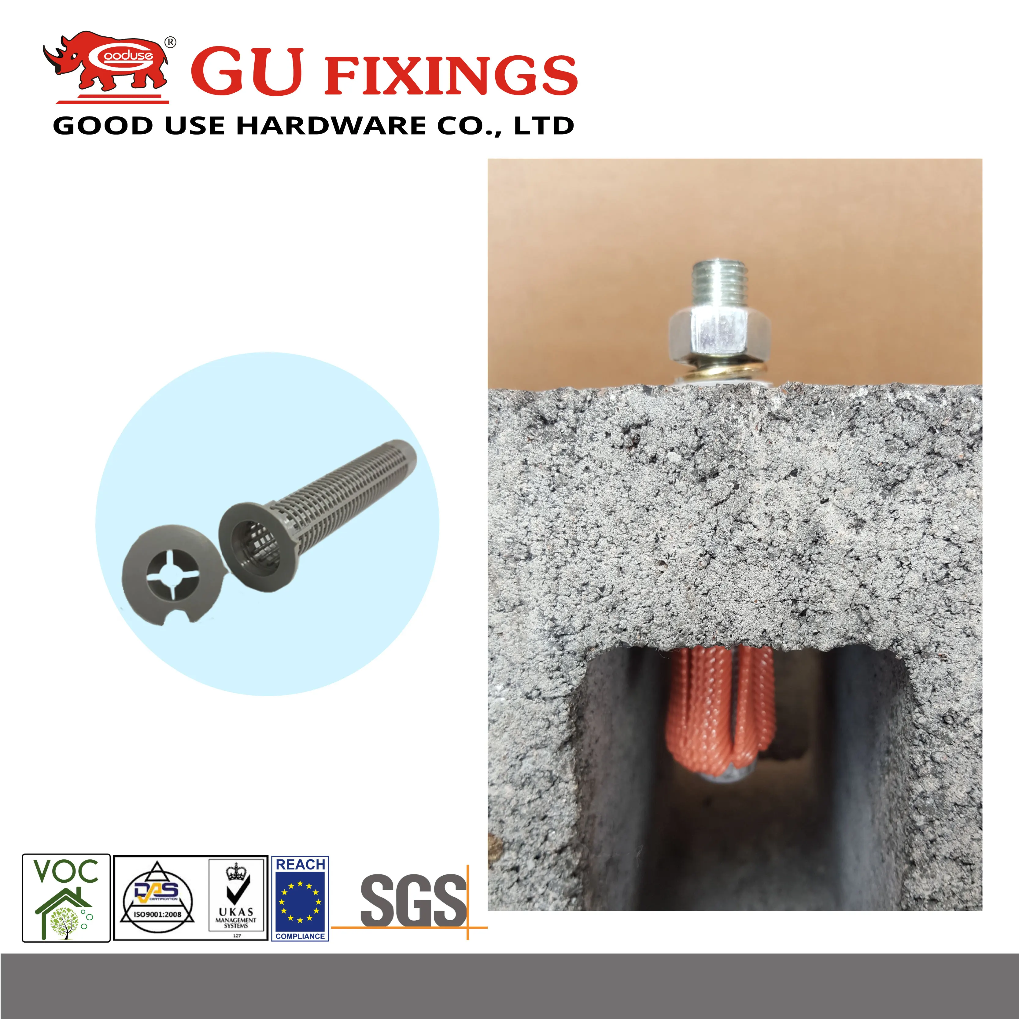 D16 Nylon sleeve for various threaded rod diameters