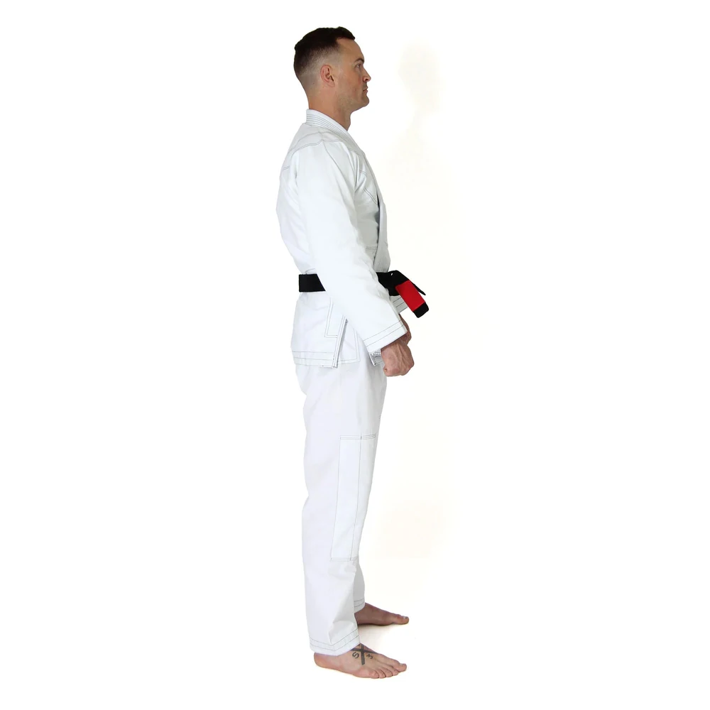 Latest Design Jiu Jitsu Uniform Made In 100% Cotton White color Adult Bjj Gi With Customized Patch Logo