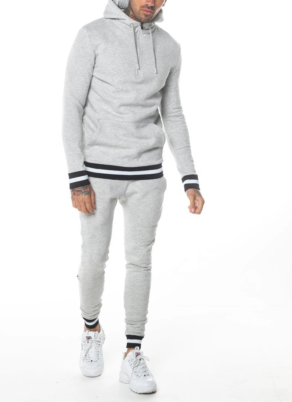 2021 Popular solid color man and women oversize ribbed hoodies in grey color screen print heat press custom printing sweater oem