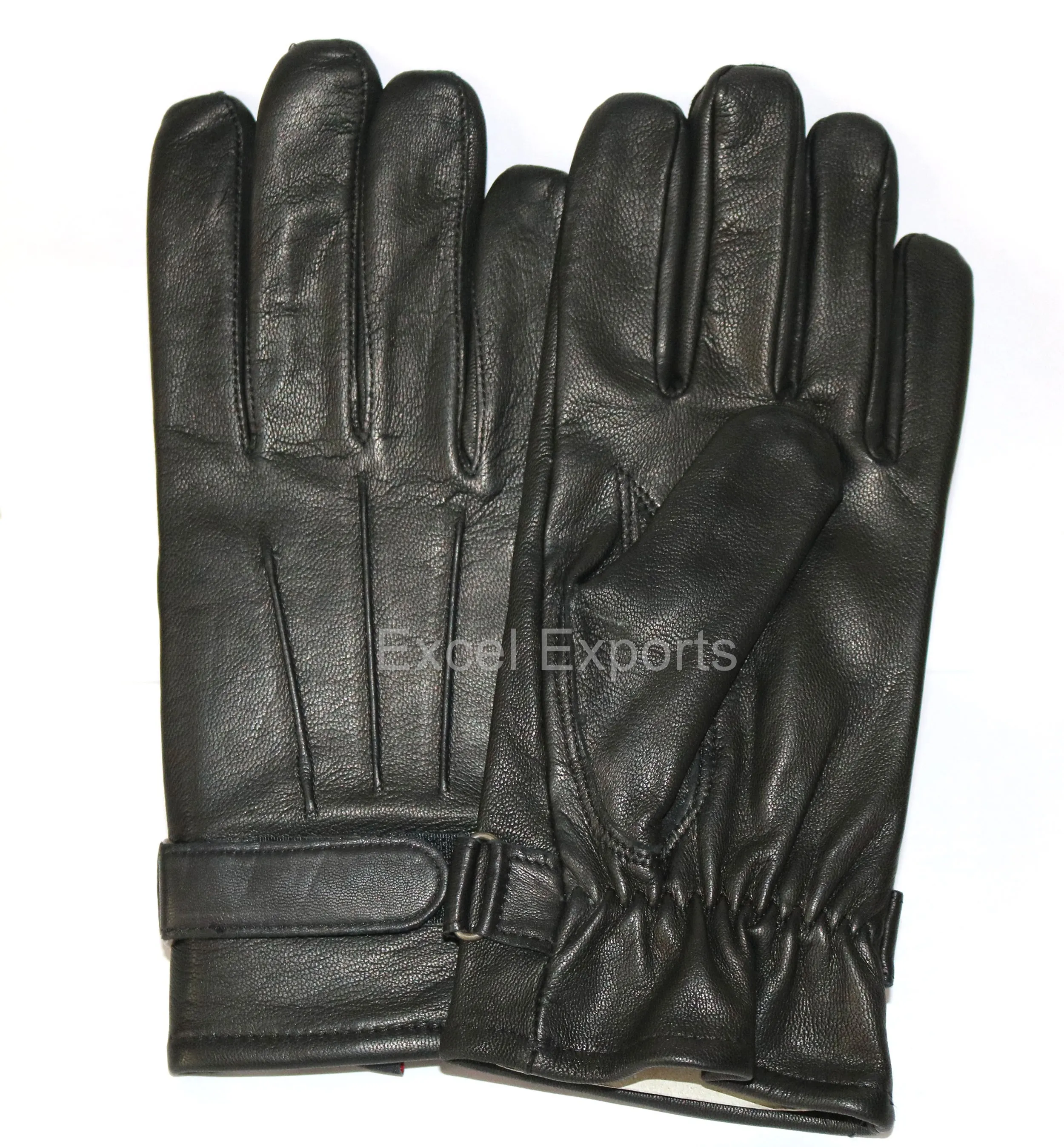 High quality heavy duty Men Leather hand Gloves - Black