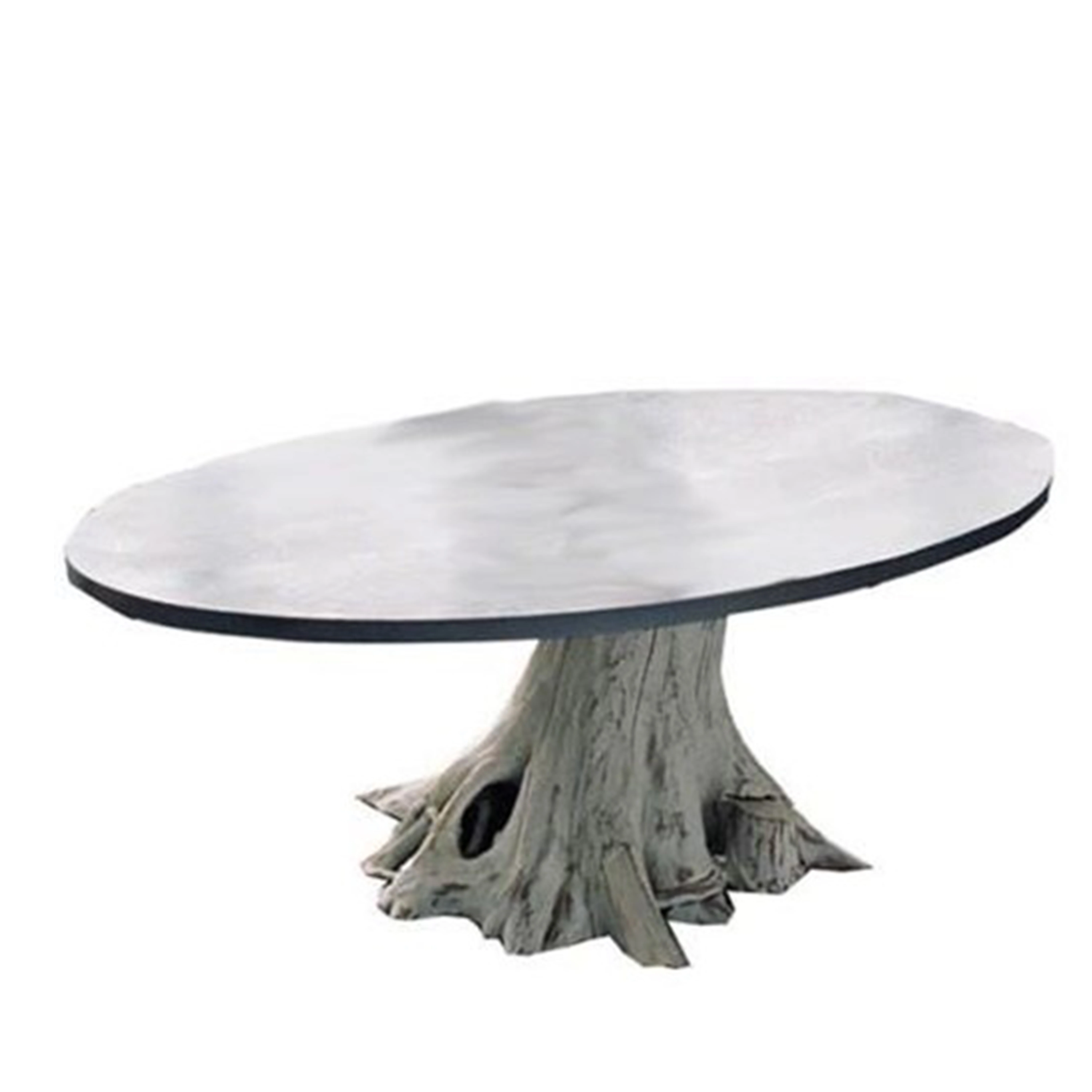 High Quality Modern Teak and Trunk Ovale Dining Table With Material Teak Wood Trunk