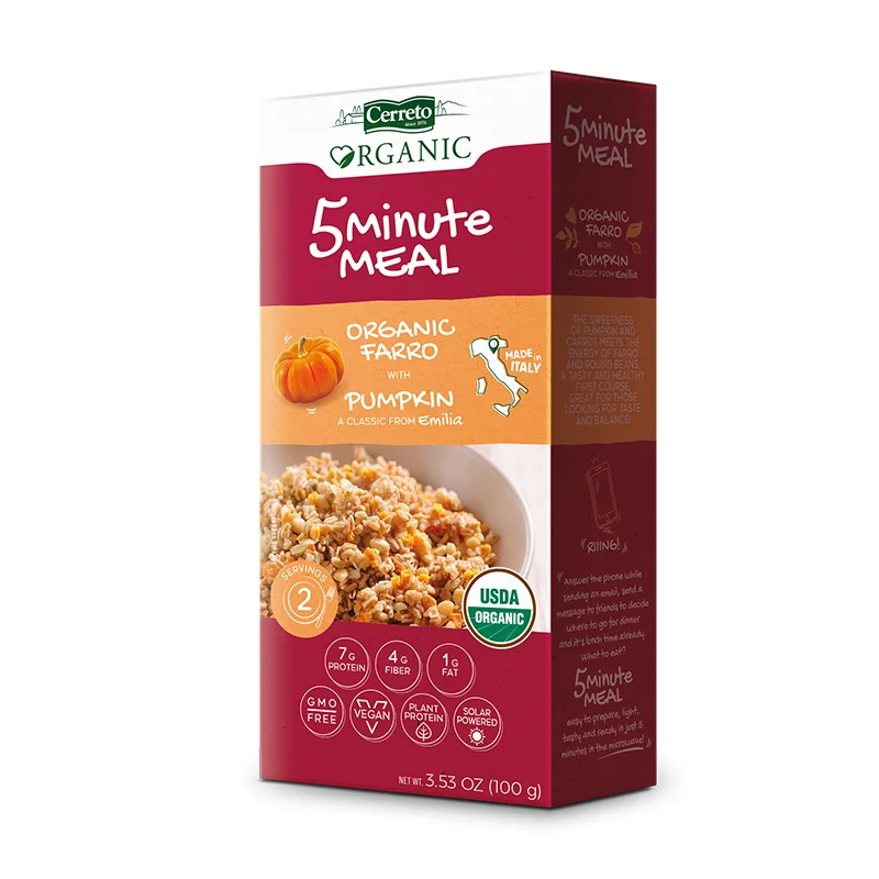 
 Высокого качества в итальянском стиле; Женский органическое питание фарро с тыквой 100 г полуфабрикаты 5 минут в микроволновой печи  