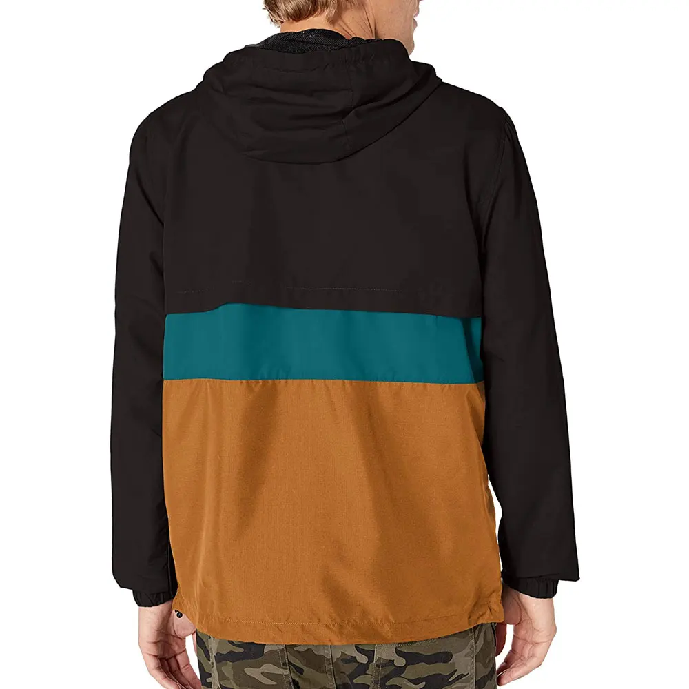 Wholesale Price Mens Turn Down Collar Custom Half Zip Pullover  1/4 Zipper Style Windbreaker Jacket