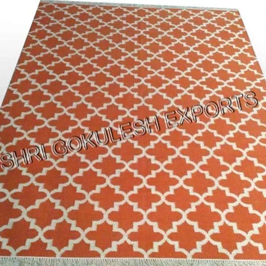 Wholesale Customized Flat woven Indian 100% Pure Fabric Cotton Area Rug