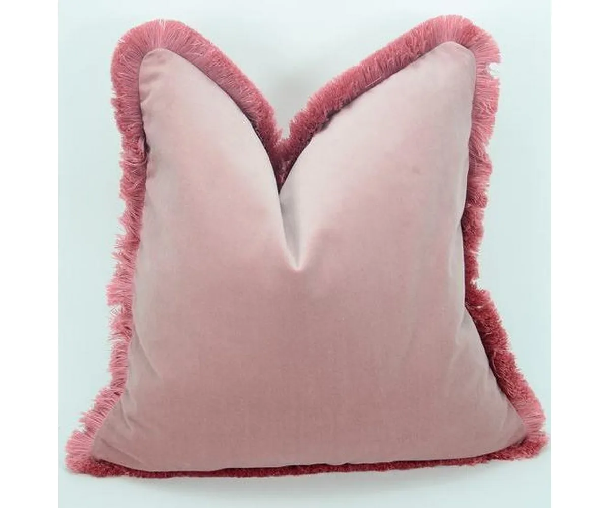 Home Decorated fringed cream ivory beige brown throw pillows luxury costal new house