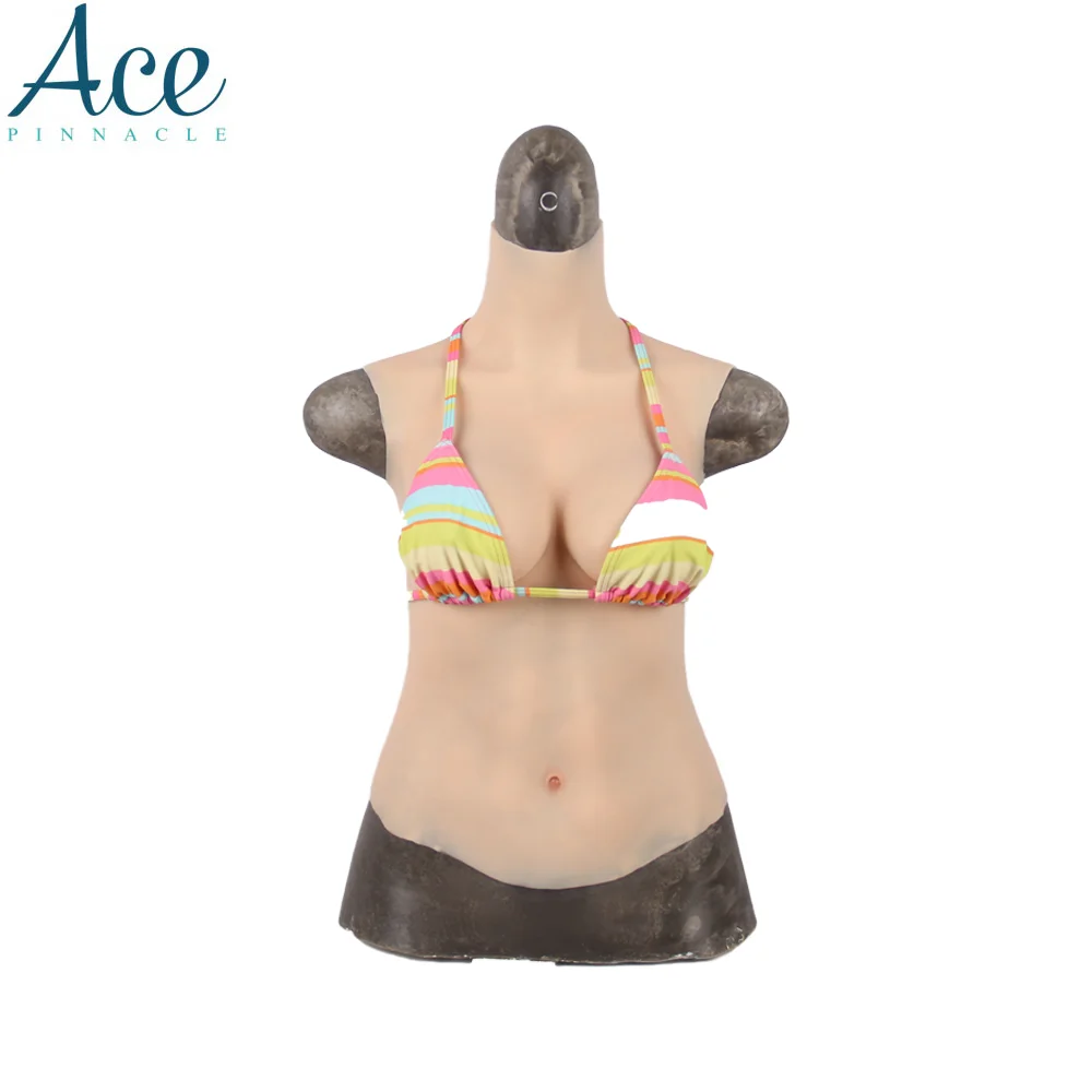 Прямая поставка, C-образный силиконовый полукорпус, хлопковая грудь, высокий воротник, Реалистичный искусственный силиконовый корпус для крестика