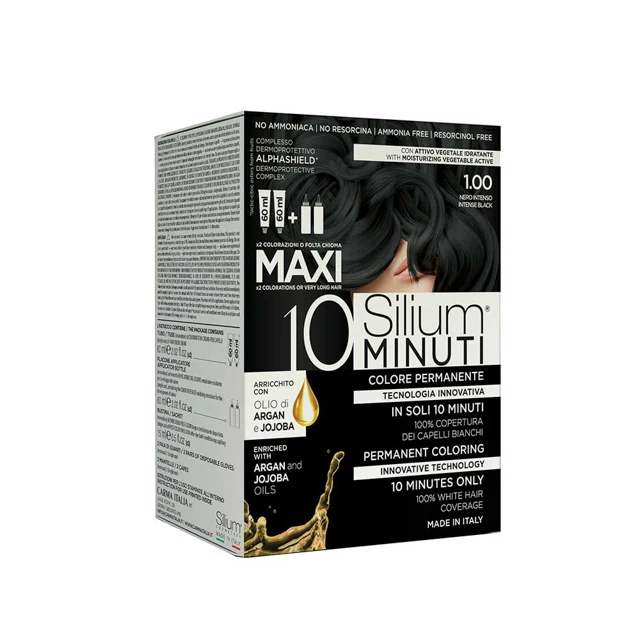 Made in Italy hight quality maxi 10 minutes ammonia free intense black permanent hair dye cream color kit
