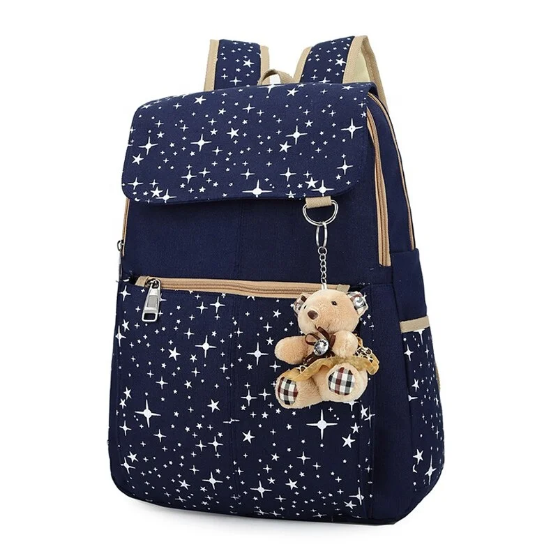 3 Pieces set mochila escolar children Cute cartoon Student bag Star Printing Cute boys kids bagpack school bag set for girl