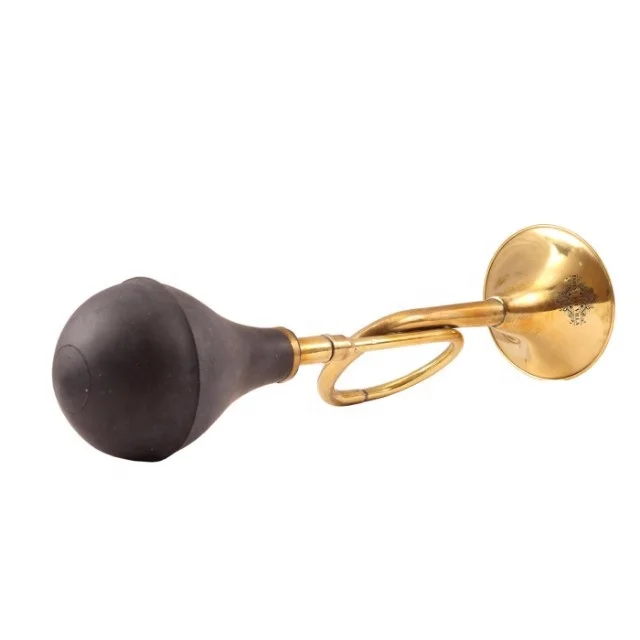 Indian art villa brass old style car horn with rubber handpump - wholesale