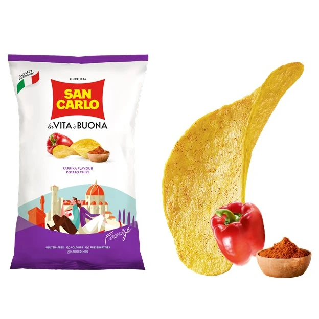Made in Italy San Carlo paprika potato chips gr 150 premium quality