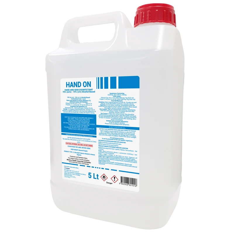 
Disinfektant Alcohol Based 5 L Hand Cleaner Liquid Lotion Gel Form Pumped Hand On %70-%74 Equinox 