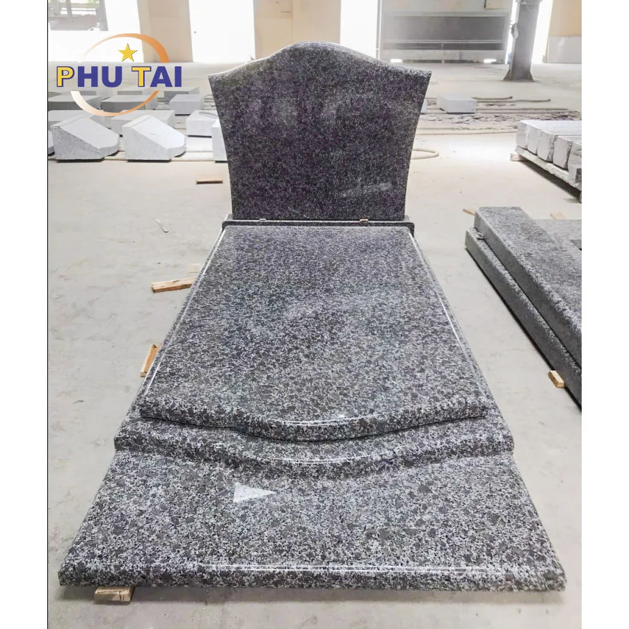 Phutai Vietnam High Quality Polished Granite Tombstone Versatile Simple French Memorial Headstone Garden European Cemetery