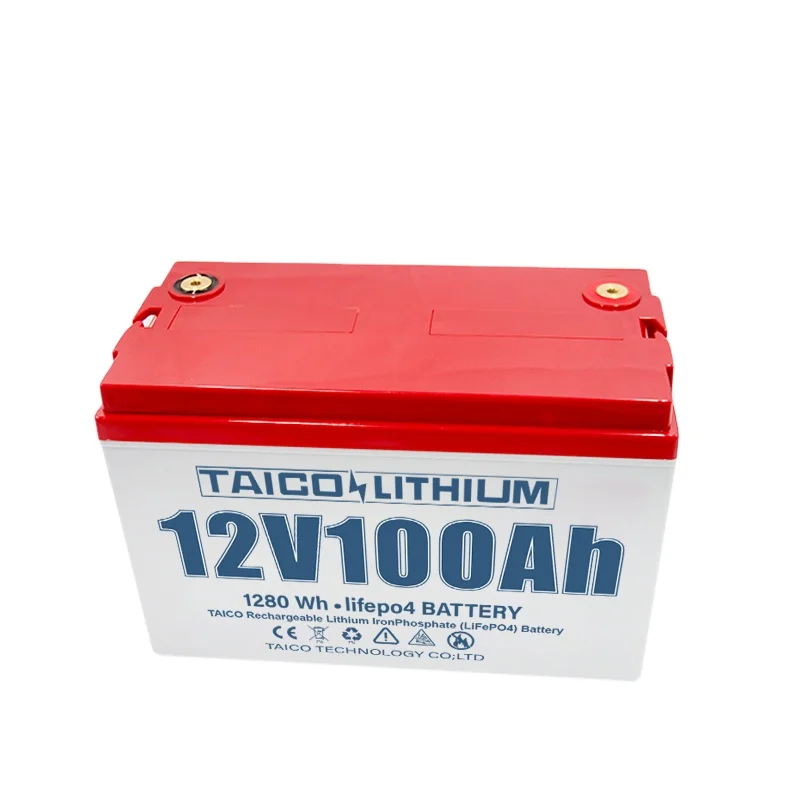  TAICO 12.8v 100ah Rechargeable lifepo4 Battery OEM Logo 12v RV Lithium Ion solar lithium iron phosphate packs
