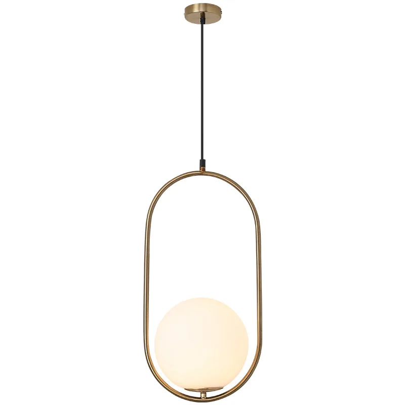 New Nordic Modern Gold Black Glass Ball Pendant Lights Bar Hotel Home Decorative Chandelier Lamp Bedroom Diningroom Hanging Lamp