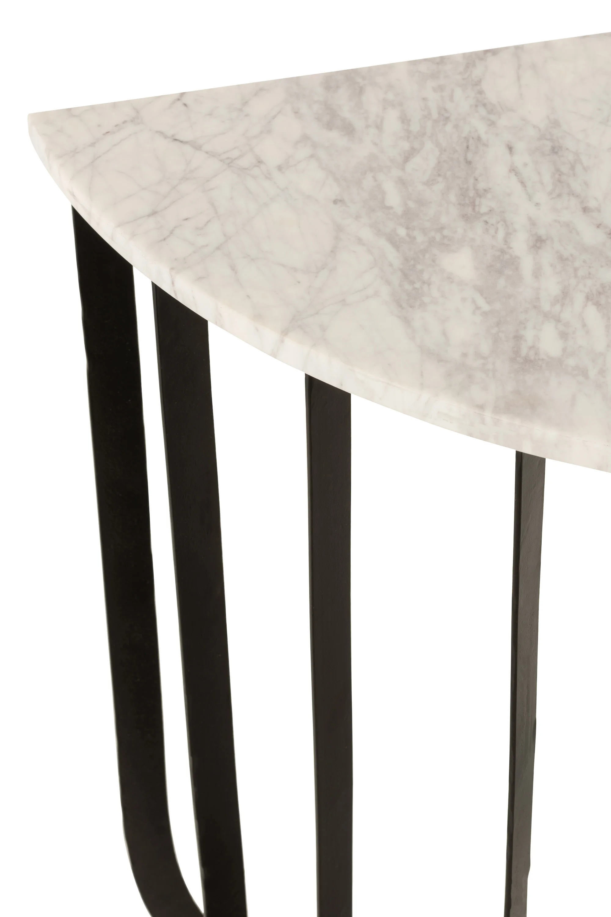 Halfmoon Marble Console Table Semicircular Marble Top and Iron Frame Console Table New Design Wholesale Console Table
