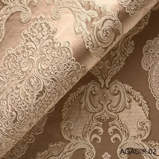 High Quality Holland Velvet New Foiled Polyester Knitting Turkish Jacquard Sofa Fabric Blackout Feature Woven Pattern Furniture