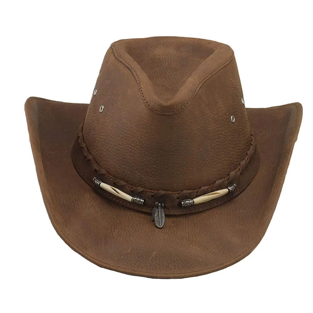 Men Top Quality Cow Boy Leather Hat Fashionable For Adults Cowboy Hat Horse Riding Hats