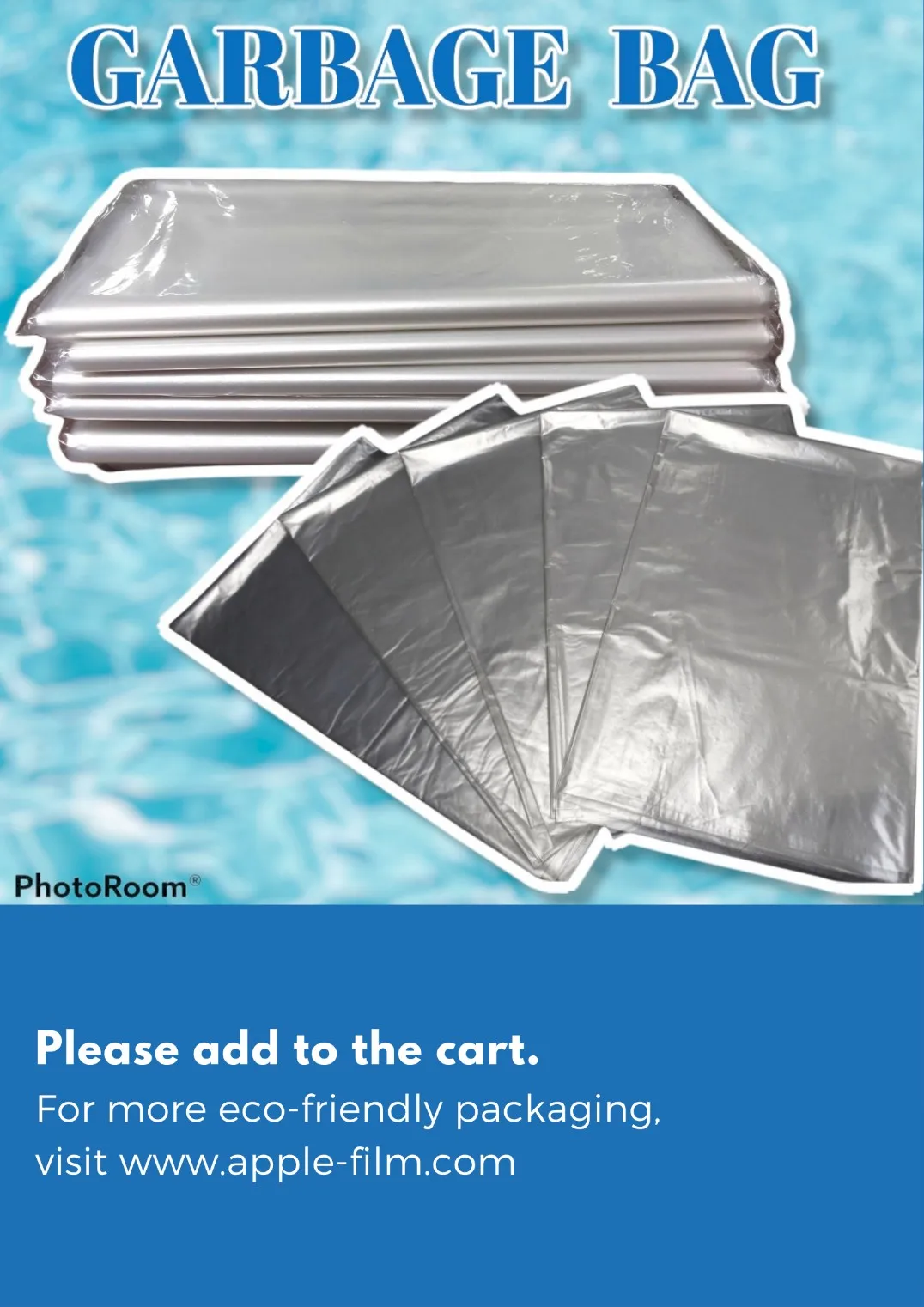 100% переработанный материал 90 л мешок для мусора