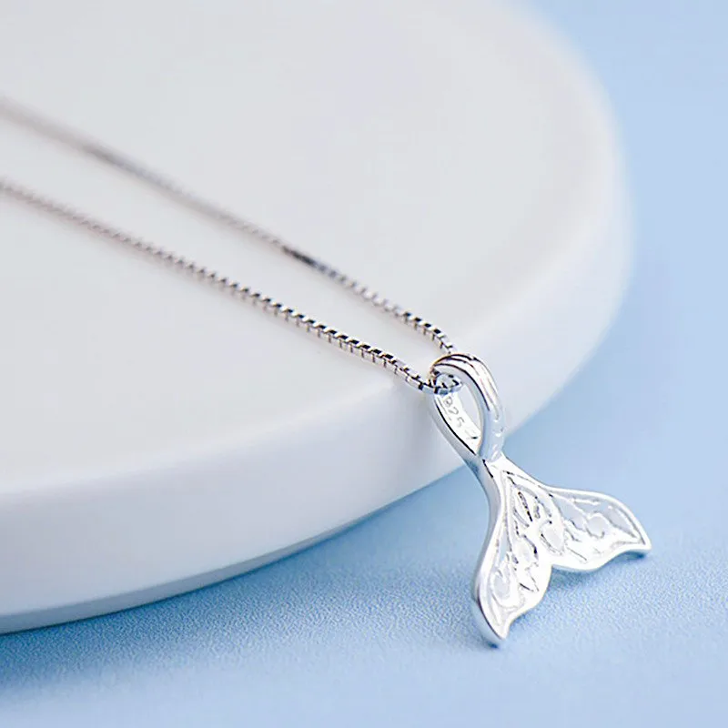 Fashion custom copper brass S925 silver plating mermaid tail pendant necklace seamaid pendant little mermaid necklace for girl
