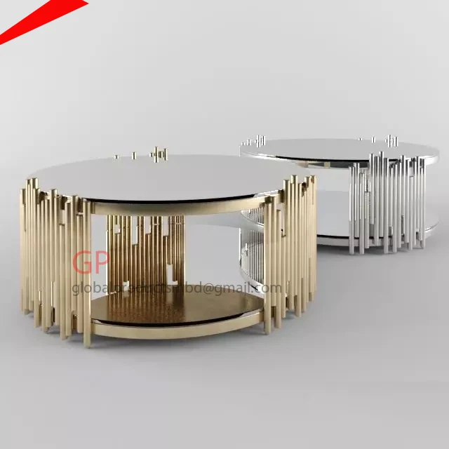 Роскошный центральный стол с золотистой отделкой со стеклянной крышкой журнальный столик для