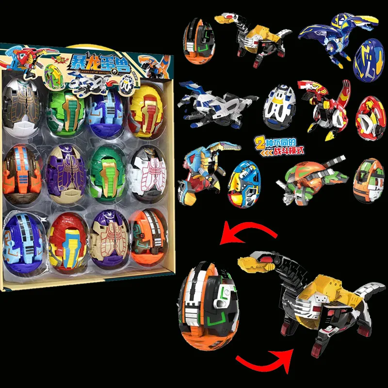 YIWU AULLAN Educational Toys Dinosaur Robot Action Figure Dinosaur  Eggs Toys Deformed Transform Dinosaur Egg